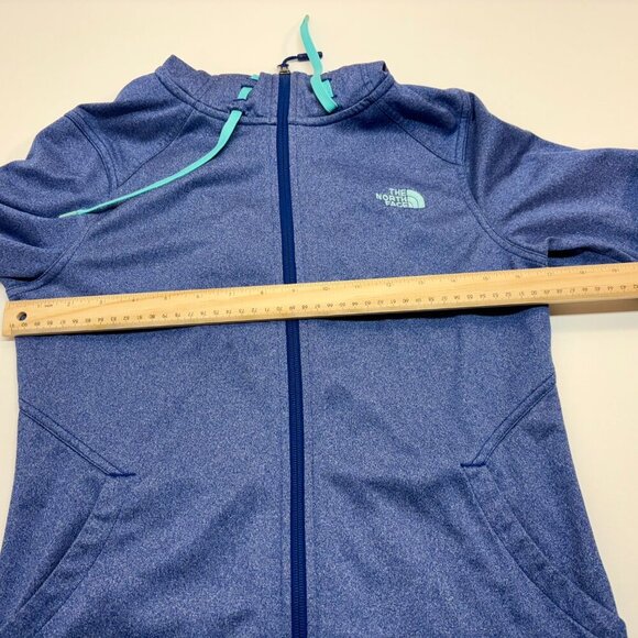 The North Face Agave Full Zip Fleece Hoodie Jacket Blue - Picture 2 of 8